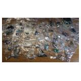 Large Silver Tone Assorted Earring Collection