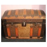 19th Century Antique Dome Top Steamer Trunk