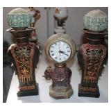 Vintage Style Elephant Theme Desk Clock & Candles