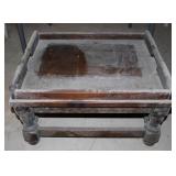 Primitive Antique Indian Wooden Low Bajot Table