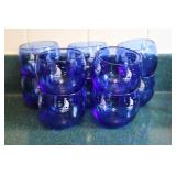 Vintage Hazel Atlas Cobalt Blue Roly Poly Glasses