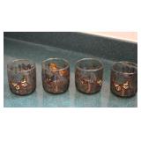 4pc. 1970's Anchor Hocking Butterfly Tumblers