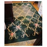 Vtg Garden of Eden Karastan Green Cross Hatch Rug