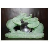 Companionship Uranium Glass Elephant Figurine