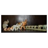 Hand Carved Onyx/ Marble Elephant Figurines