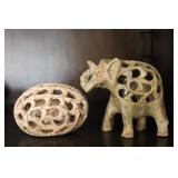 Set of Carved Soapstone Elephant Figurines