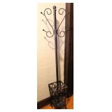 Metal Scroll Coat Rack w/ Umbrella Stand
