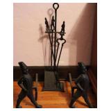 RARE Hessian Soldier Cast Iron Fireplace Set