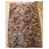 Silver Shaggy Wool Rug #1