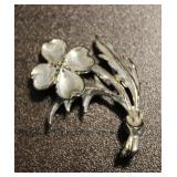 Vintage Sterling Silver Dogwood Brooch