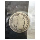 1902 BARBER HALF DOLLAR