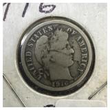 1916 BARBER DIME