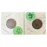 2 - 1902 INDIAN HEAD PENNIES