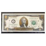 2 DOLLAR BANK NOTE - GOLD EDITION
