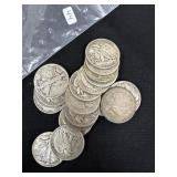 20 WALKING LIBERTY HALF DOLLARS -