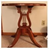 Mahogany Lyre Pedestal 4-Legged Table