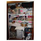 Linen Closet Contents w/ Clothes Rack