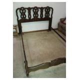 Vintage Full Size Chippendale Style Bed Frame