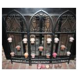 Vintage Black Metal Gothic Style Fireplace Screen