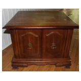 Vintage Wooden Square Accent Storage End Table