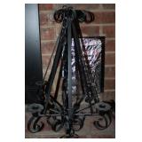 Vintage Gothic Black Iron Hanging Candelabra