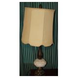 Vintage Brass & Milk Glass Table Lamp