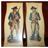 Vtg Wooden Frederick Elmiger War Soldiers Prints