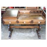 Ethan Allen Old Tavern Antiqued Pine Trestle Desk