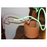 Handmade Vintage Style Neon Light in Pot