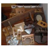 Vintage Wooden Wall Shelves & Socket Covers