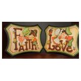 1970s Homco Wooden Wall Plaques