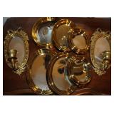 8pc. Gold Colored Wall Mirrors