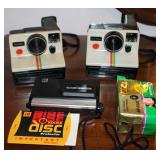 Vtg One Shot Poloroid Cameras w/ Kodak Disc +