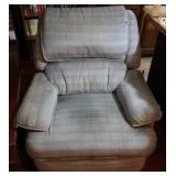 Vintage Blue Stripped Recliner Chair