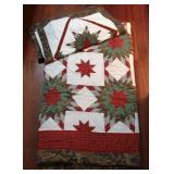 Vtg King Block Pattern 8 Point Star Quilt