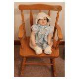 Wooden Rocking Chair w/ Punkin 1987 Baby Doll