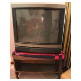 Vintage 28" Sony Box TV w/ Vintage Rolling Cart