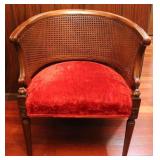 Vintage Cane Barrel Back Chair