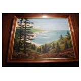 K. Reed Vintage Coastal Landscape Oil Painting