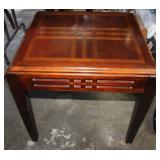 Vintage Inlaid Wooden Square Side Table