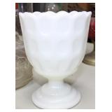 Vintage E.O. Brody Milk Glass Footed Planter