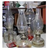 Vintage Clear Glass Oil Lamps Collection