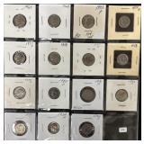 SHEET OF (15) ASSORTED ROOSEVELT DIMES