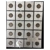 SHEET OF (20) DIFFERENT DATE JEFFERSON NICKELS
