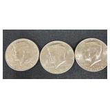 3 KENNEDY HALF DOLLARS -1973, 1974, 1976