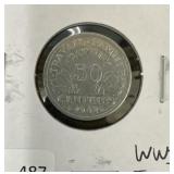 1942 WWII FRENCH 50 CENTIMES