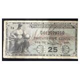 SERIES 481 TWENTY-FIVE CENT MILITARY PAYMENT