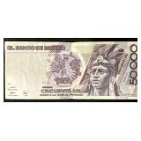 1990 MEXICO 50,000 PESOS NOTE