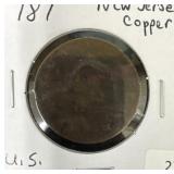U.S. COLONIAL: 1787 NEW JERSEY COPPER
