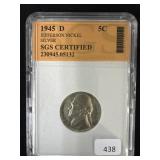 1945-D SILVER WAR NICKEL